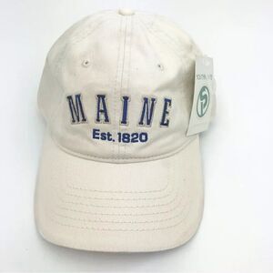 Maine Est.1820 NEW 6 panel Cream Canvas Ball Cap. The Bull ‘n Pitch